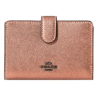 コーチ(COACH)の新品 コーチ COACH 2つ折り財布 ミディアム コーナー ジップ ウォレット ピンク(財布)