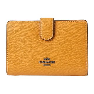 コーチ(COACH)の新品 コーチ COACH 2つ折り財布 ミディアム コーナー ジップ ウォレット イエロー 黄色(財布)