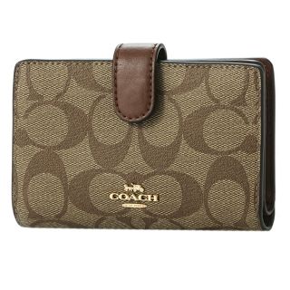 コーチ(COACH)の新品 コーチ COACH 2つ折り財布 ミディアム コーナージップ カーキ(財布)