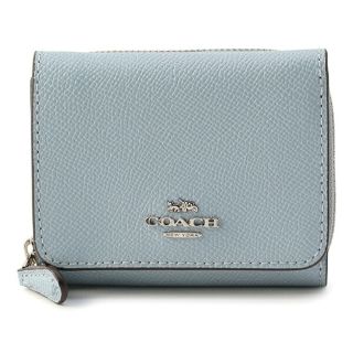 コーチ(COACH)の新品 コーチ COACH 3つ折り財布 スモール トライフォールド ライトブルー 水色(財布)