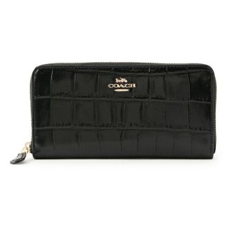 コーチ(COACH) クロコダイル 財布(レディース)(ブラック/黒色系)の コーチ(COACH) クロコダイル 財布(レディース)(ブラック/黒色系)の