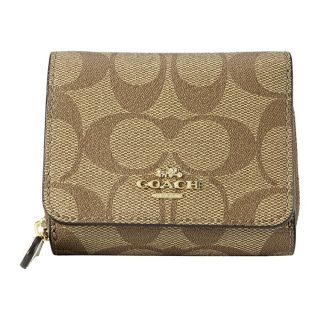 コーチ(COACH)の新品 コーチ COACH 3つ折り財布 スモール トライフォールド ウォレット ベージュ(財布)