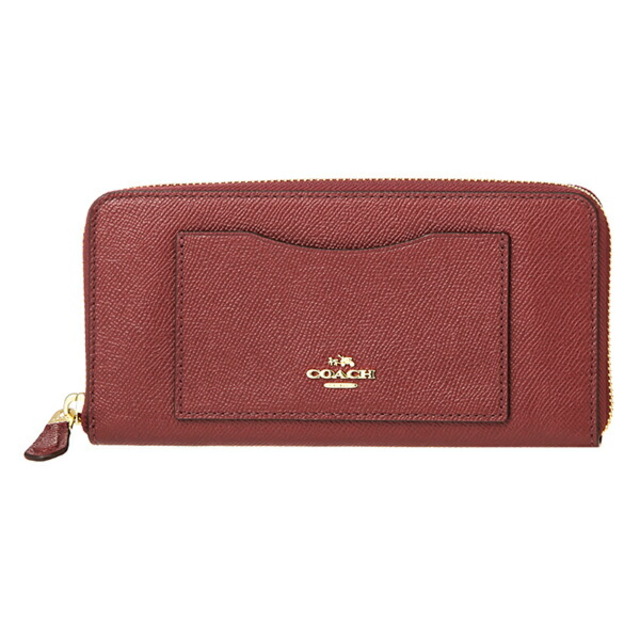 新品 コーチ COACH 長財布(ラウンドファスナー) アコーディオン ジップ レッド 赤系約180gCRIMSON本体