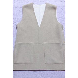 OHGA ウールリバーベスト キャメル×アイボリー boutiquedofolhado.com.br