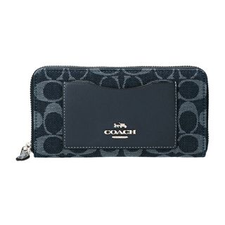 コーチ(COACH)の新品 コーチ COACH 長財布(ラウンドファスナー) アコーディオン ジップ ネイビー系(財布)