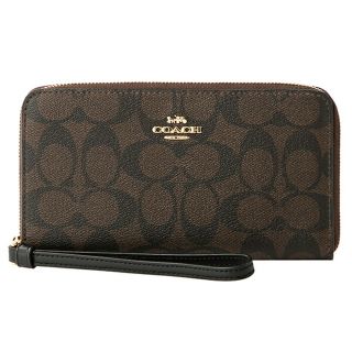 コーチ(COACH)の新品 コーチ COACH 長財布(ラウンドファスナー) ラージ フォン ウォレット ブラウン 茶(財布)