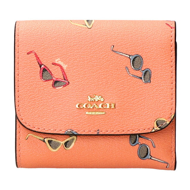 新品 コーチ COACH 2つ折り財布 スモール ウォレット ライトオレンジ 販売促進物