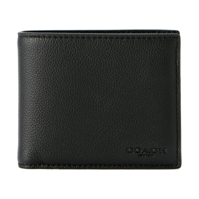 新品 コーチ COACH 2つ折り財布 3-IN-1 WALLET ブラック 黒約7×10×1本体重量