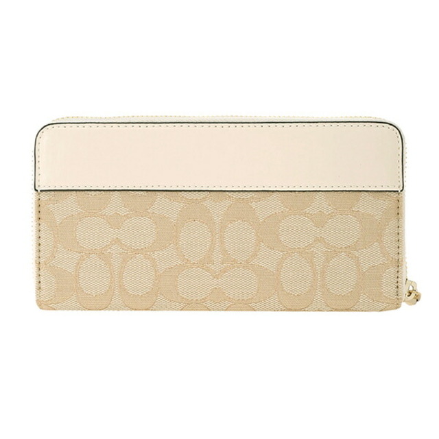 新品 コーチ COACH 長財布(ラウンドファスナー) アコーディオン ジップ ウォレット ライトカーキ