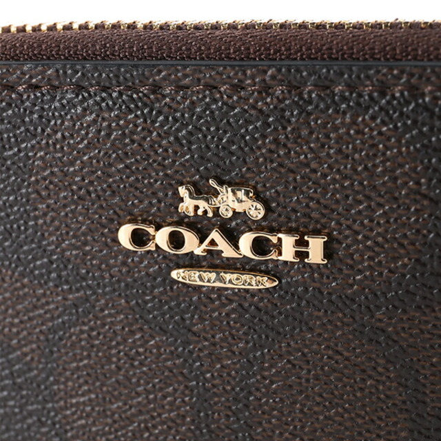 COACH(コーチ)の新品 コーチ COACH 2つ折り財布 スモール ダブルジップ アラウンド ウォレット ブラウン 茶色 レディースのファッション小物(財布)の商品写真