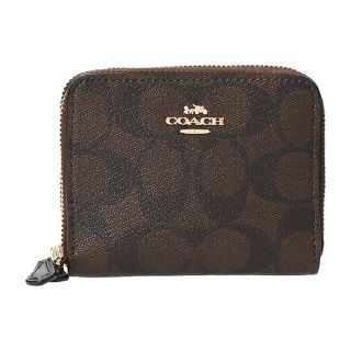 コーチ(COACH)の新品 コーチ COACH 2つ折り財布 スモール ダブルジップ アラウンド ウォレット ブラウン 茶色(財布)