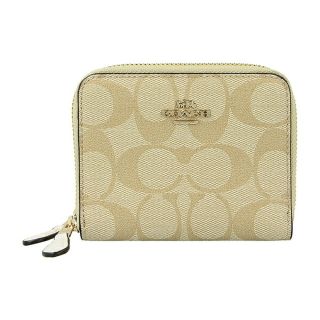 コーチ(COACH)の新品 コーチ COACH 2つ折り財布 スモール ダブルジップ アラウンド ライトカーキ(財布)