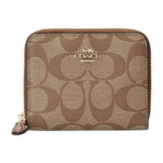 コーチ(COACH)の新品 コーチ COACH 2つ折り財布 スモール ダブルジップ アラウンド ウォレット ブラウン 茶色(財布)