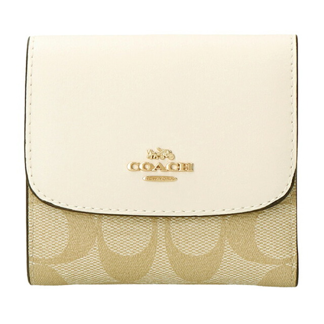 COACH(コーチ)の新品 コーチ COACH 2つ折り財布 スモール ウォレット ライトカーキ レディースのファッション小物(財布)の商品写真