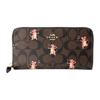 コーチ(COACH)の新品 コーチ COACH 長財布(ラウンドファスナー) アコーディオン ジップ ウォレット ブラウン 茶(財布)