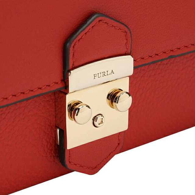 新品 フルラ FURLA 長財布 メトロポリス XL バイフォールド ウォレット レッド系 朱色