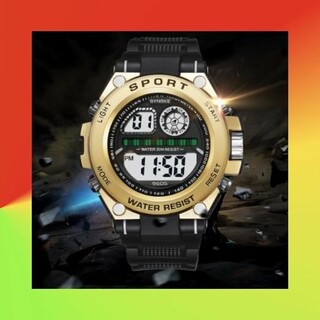 新品 送料無料 海外 SINOKE 腕時計デジタル 多機能 LED ブラックゴー(腕時計(デジタル))
