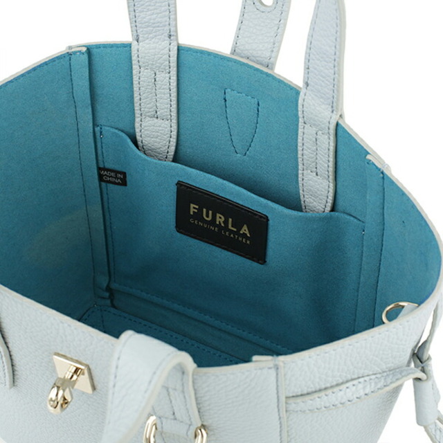 新品 フルラ FURLA ハンドバッグ ネット ミニ トートバッグ ブルー 青