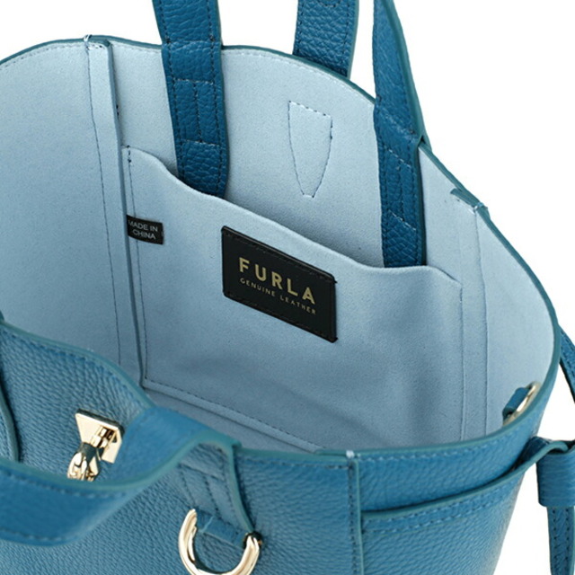 新品 フルラ FURLA ハンドバッグ ネット ミニ トートバッグ ブルー 青