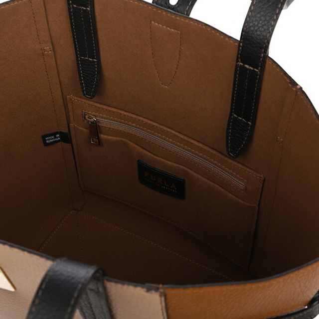 Furla(フルラ)の新品 フルラ FURLA ハンドバッグ ネット トートバッグ Mサイズ グレージュ/コニャック レディースのバッグ(ハンドバッグ)の商品写真