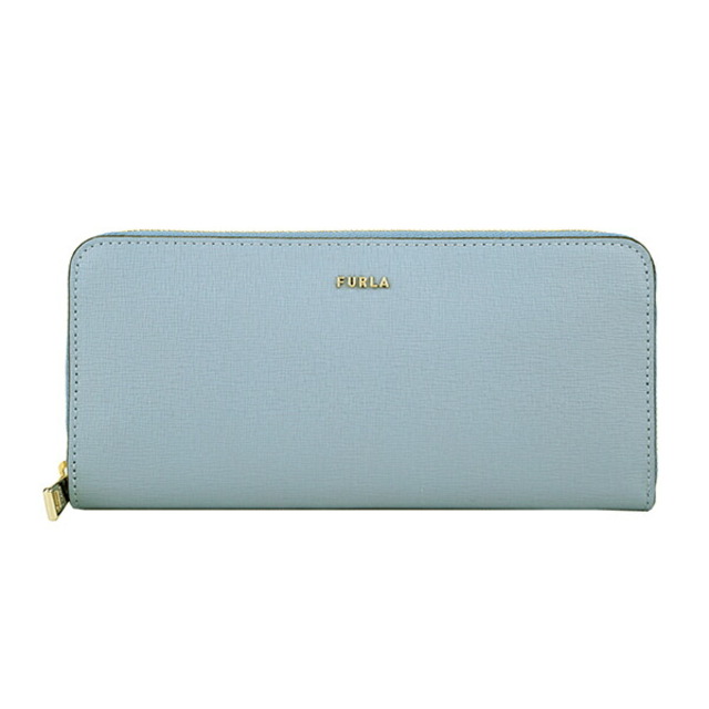 セール品 FURLA 長財布 ジップ ラウンド バビロン ライトブルーグレー