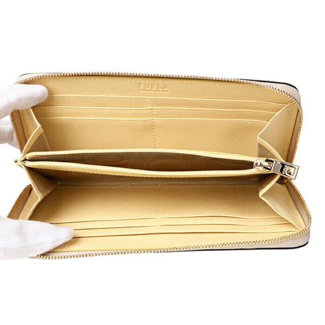 新品 フルラ FURLA 長財布 バビロン XL ジップアラウンド スリム グレージュ イエロー