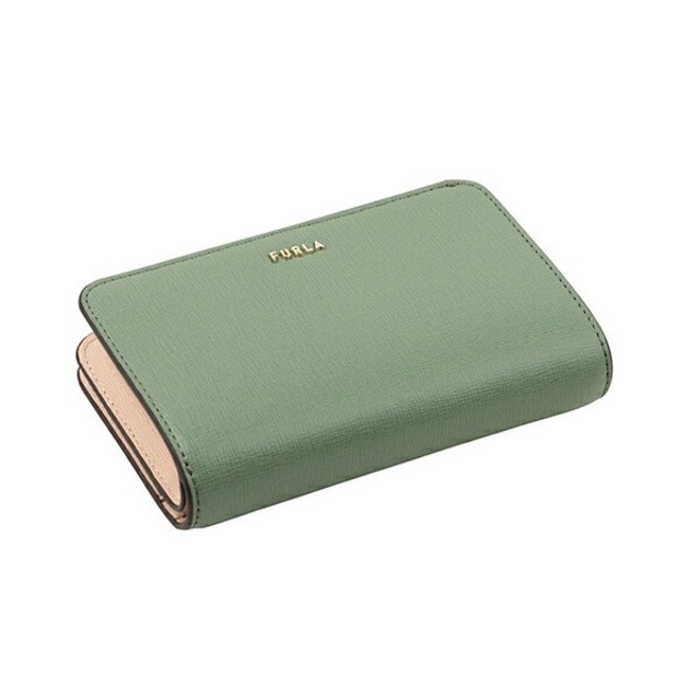 新品 フルラ FURLA 2つ折り財布 バビロン M ジップアラウンド ライトグリーン 黄緑