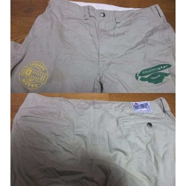 A BATHING APE ア ベイシング エイプ ワッペン チノパンXL猿顔
