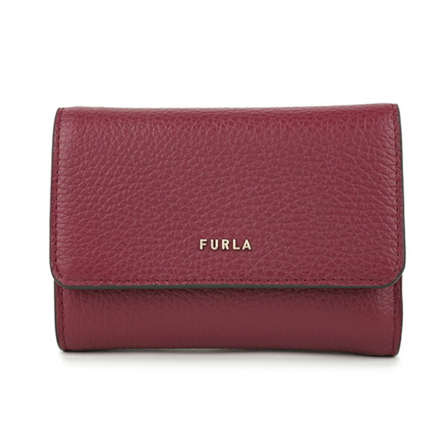 新品 フルラ FURLA 3つ折り財布 バビロン S トライフォールド ダークレッド 赤レザースナップ式開閉内側