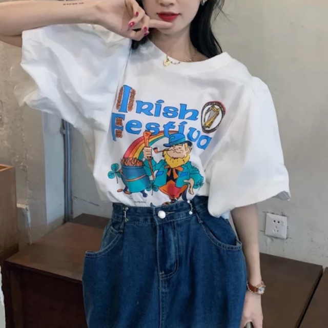 ボリューム袖Tシャツ レディースのトップス(Tシャツ(半袖/袖なし))の商品写真