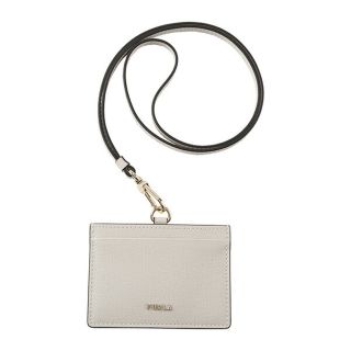 フルラ(Furla)の新品 フルラ FURLA カードケース リンダ S BADGE HOLDER ホワイト 白 イエロー 黄(名刺入れ/定期入れ)