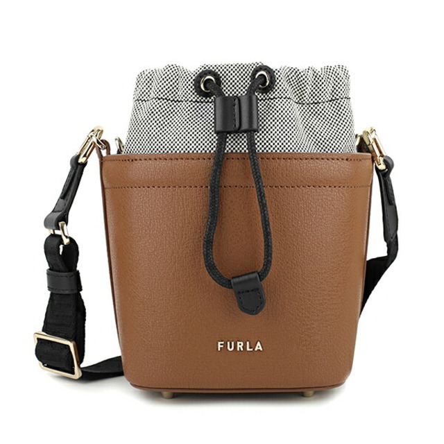 新品 フルラ FURLA ショルダーバッグ ヴェルティージネ ミニバケット ブラウン