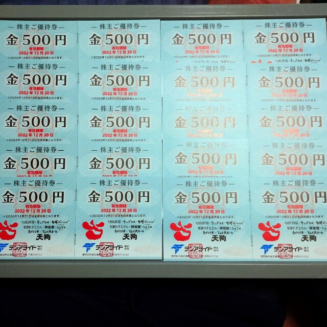 テンアライド株主優待 10000円(500円分 x 20枚)優待券/割引券