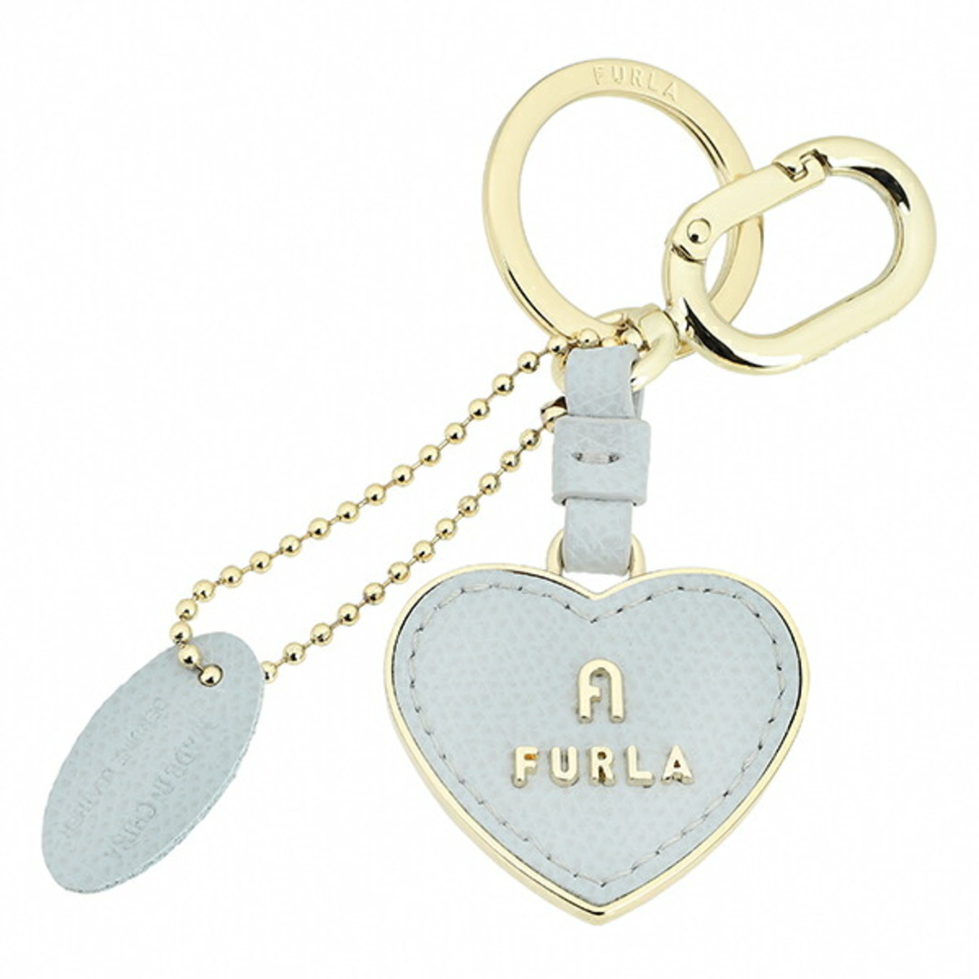 新品 フルラ FURLA キーホルダー マグノリア KEYRING HEART ブルーグレー約H37×W42全長