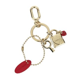 フルラ(Furla)の新品 フルラ FURLA キーホルダー ラブリー KEY LOCK ゴールド レッド(キーホルダー)