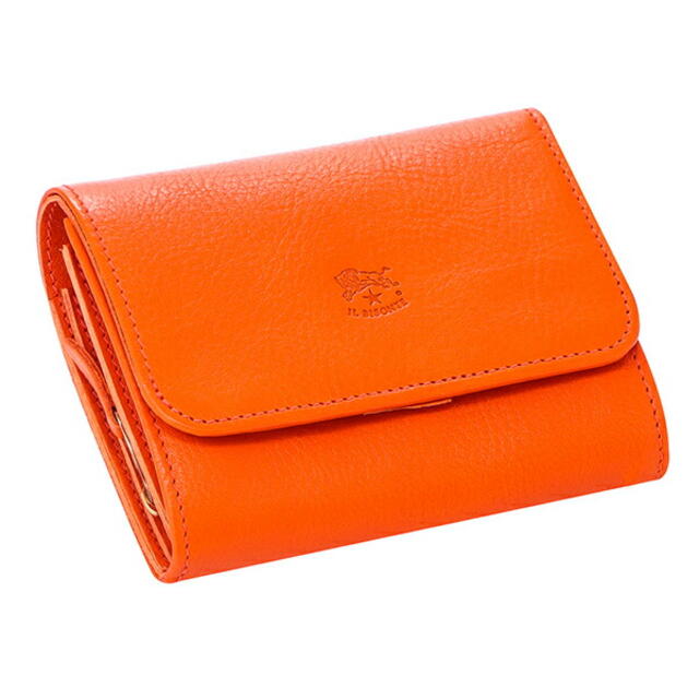 IL BISONTE(イルビゾンテ)の新品 イルビゾンテ IL BISONTE 2つ折り財布 ウォレット オレンジ レディースのファッション小物(財布)の商品写真