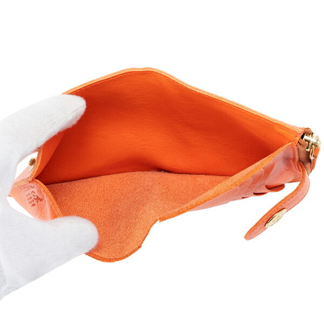 IL BISONTE(イルビゾンテ)の新品 イルビゾンテ IL BISONTE 2つ折り財布 コンパクト ウォレット オレンジ レディースのファッション小物(財布)の商品写真