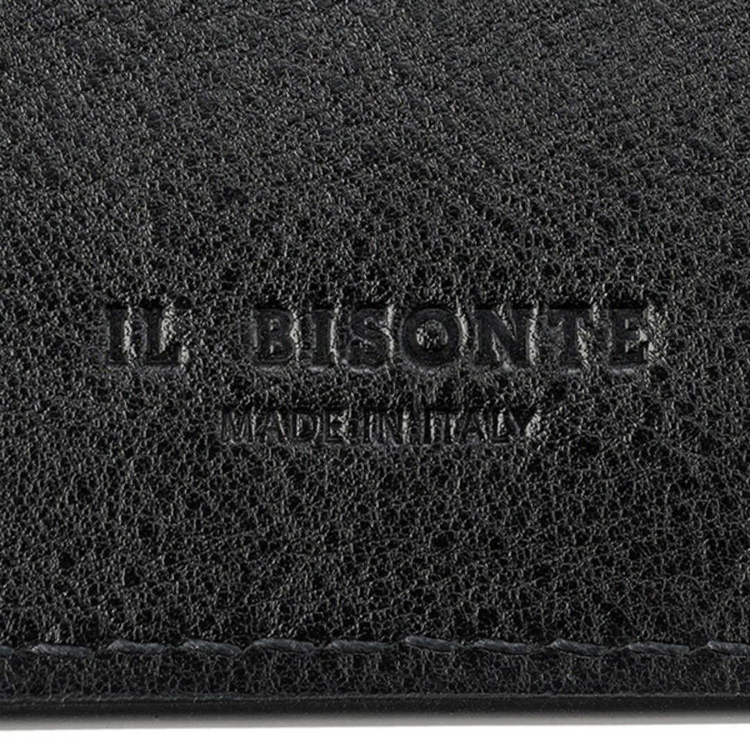 新品 イルビゾンテ IL BISONTE 2つ折り財布 コンパクトウォレット ブラック 6
