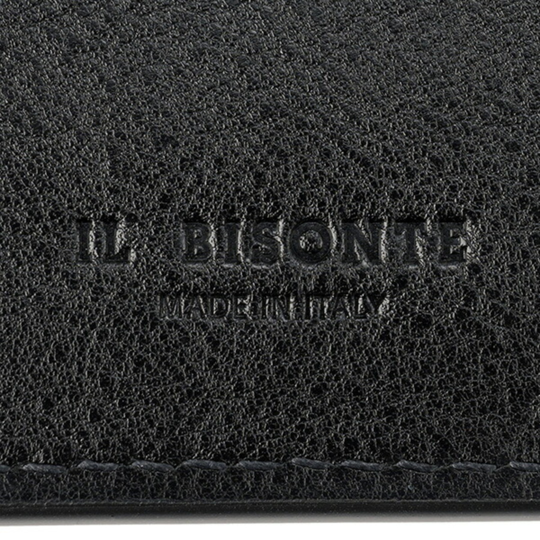 IL BISONTE(イルビゾンテ)の新品 イルビゾンテ IL BISONTE 2つ折り財布 コンパクトウォレット ブラック メンズのファッション小物(折り財布)の商品写真