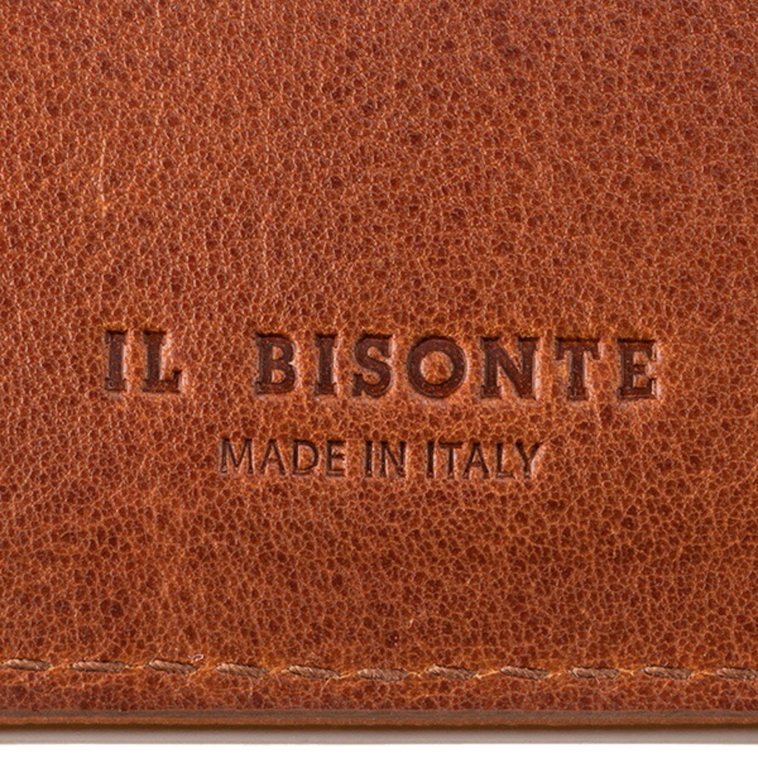 IL BISONTE(イルビゾンテ)の新品 イルビゾンテ IL BISONTE 2つ折り財布 コンパクトウォレット ブラウン メンズのファッション小物(折り財布)の商品写真