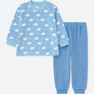 ユニクロ(UNIQLO)の【新品未使用】80㎝ UNIQLO ストレッチマイクロフリースパジャマ 部屋着(パジャマ)