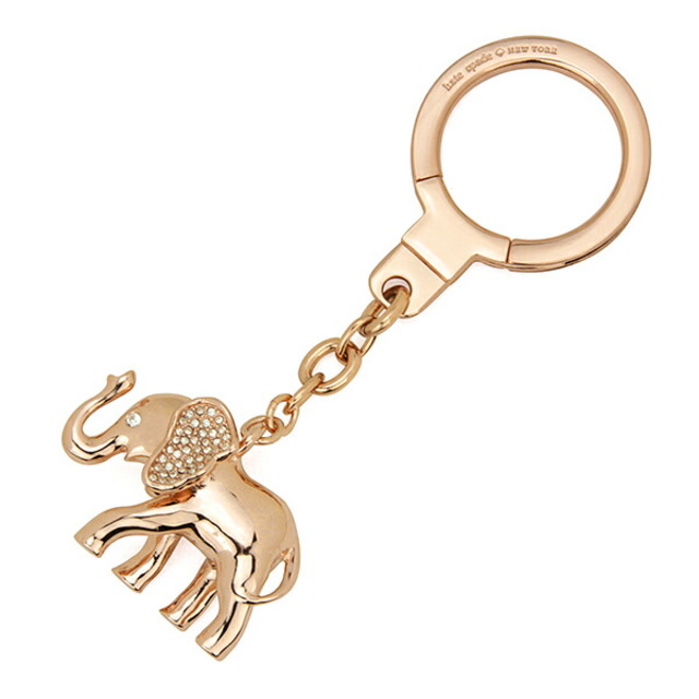 kate spade new york(ケイトスペードニューヨーク)の新品 ケイトスペード kate spade キーホルダー JEWELED ELEPHANT KEYCHAIN ローズゴールド レディースのファッション小物(キーホルダー)の商品写真