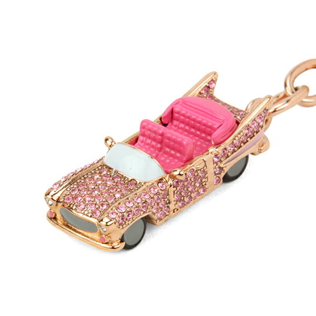 kate spade new york(ケイトスペードニューヨーク)の新品 ケイトスペード kate spade キーホルダー JEWELED CAR ジュエル カー ピンク レディースのファッション小物(キーホルダー)の商品写真