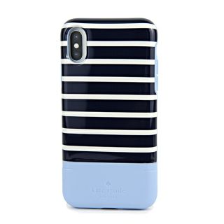 ケイトスペードニューヨーク(kate spade new york)の新品 ケイトスペード kate spade スマートフォンケース SANTA MONICA STRIPE IPHONE X CARD CASE ブルー マルチ(iPhoneケース)