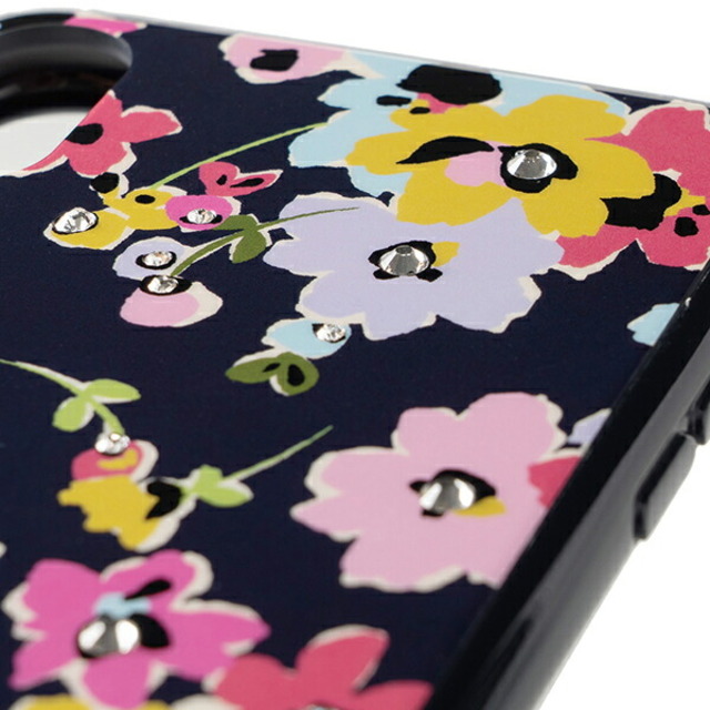 新品 ケイトスペード kate spade スマートフォンケース JEWELED WILDFLOWER ネイビーマルチ 5