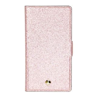 ケイトスペードニューヨーク(kate spade new york)の新品 ケイトスペード kate spade スマートフォンケース GLITTER MAGNETIC FOLIO ローズゴールド(iPhoneケース)