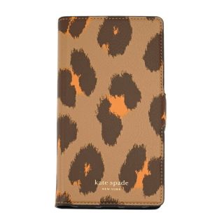 ケイトスペードニューヨーク(kate spade new york)の新品 ケイトスペード kate spade スマートフォンケース LEOPARD MAGNETIC FOLIO ナチュラルマルチ(iPhoneケース)