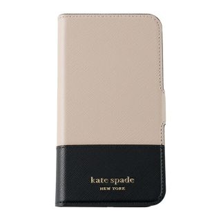 ケイトスペードニューヨーク(kate spade new york)の新品 ケイトスペード kate spade スマートフォンケース マグネティック フォリオ ウォームベージュ/ブラック(iPhoneケース)