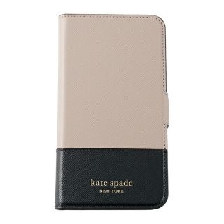 ケイトスペードニューヨーク(kate spade new york)の新品 ケイトスペード kate spade スマートフォンケース マグネティック フォリオ ウォームベージュ/ブラック(iPhoneケース)