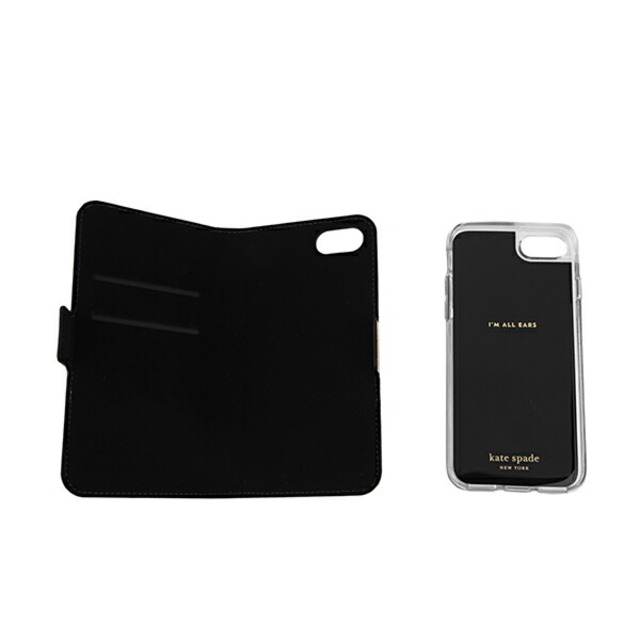 kate spade new york(ケイトスペードニューヨーク)の新品 ケイトスペード kate spade スマートフォンケース SPENCER MAGNETIC FOLIO ウォームベージュ/ブラック スマホ/家電/カメラのスマホアクセサリー(iPhoneケース)の商品写真